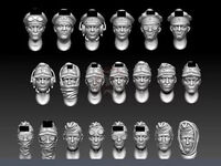 German WWII Soldier Heads (21 pcs) - Image 1